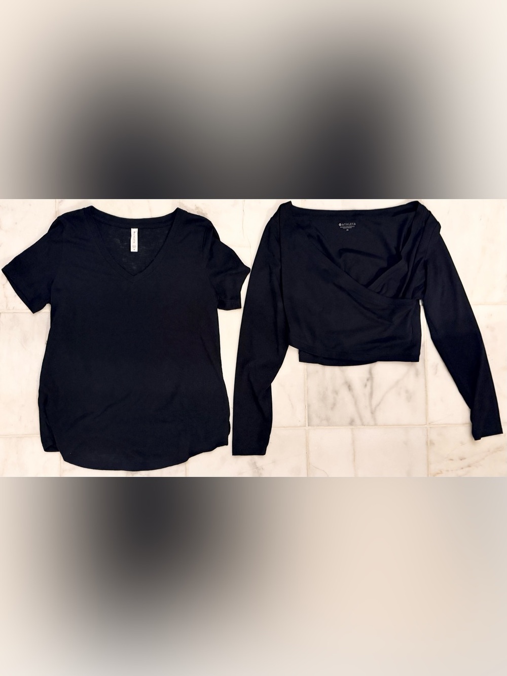 Two Athleta Women’s Size Medium Black Tops